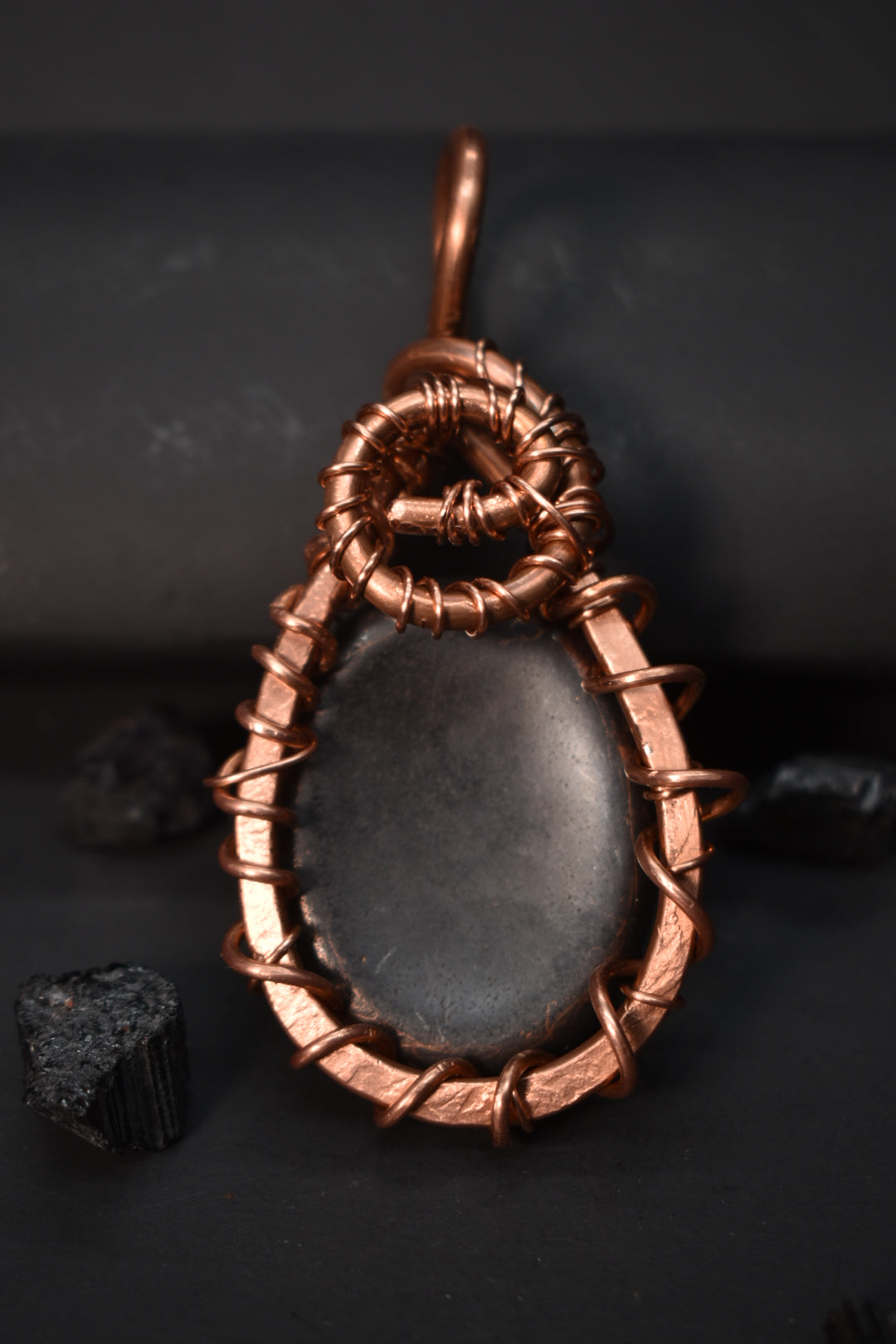 Hematite- Heart of Iron Star: Copper Pendant Necklace