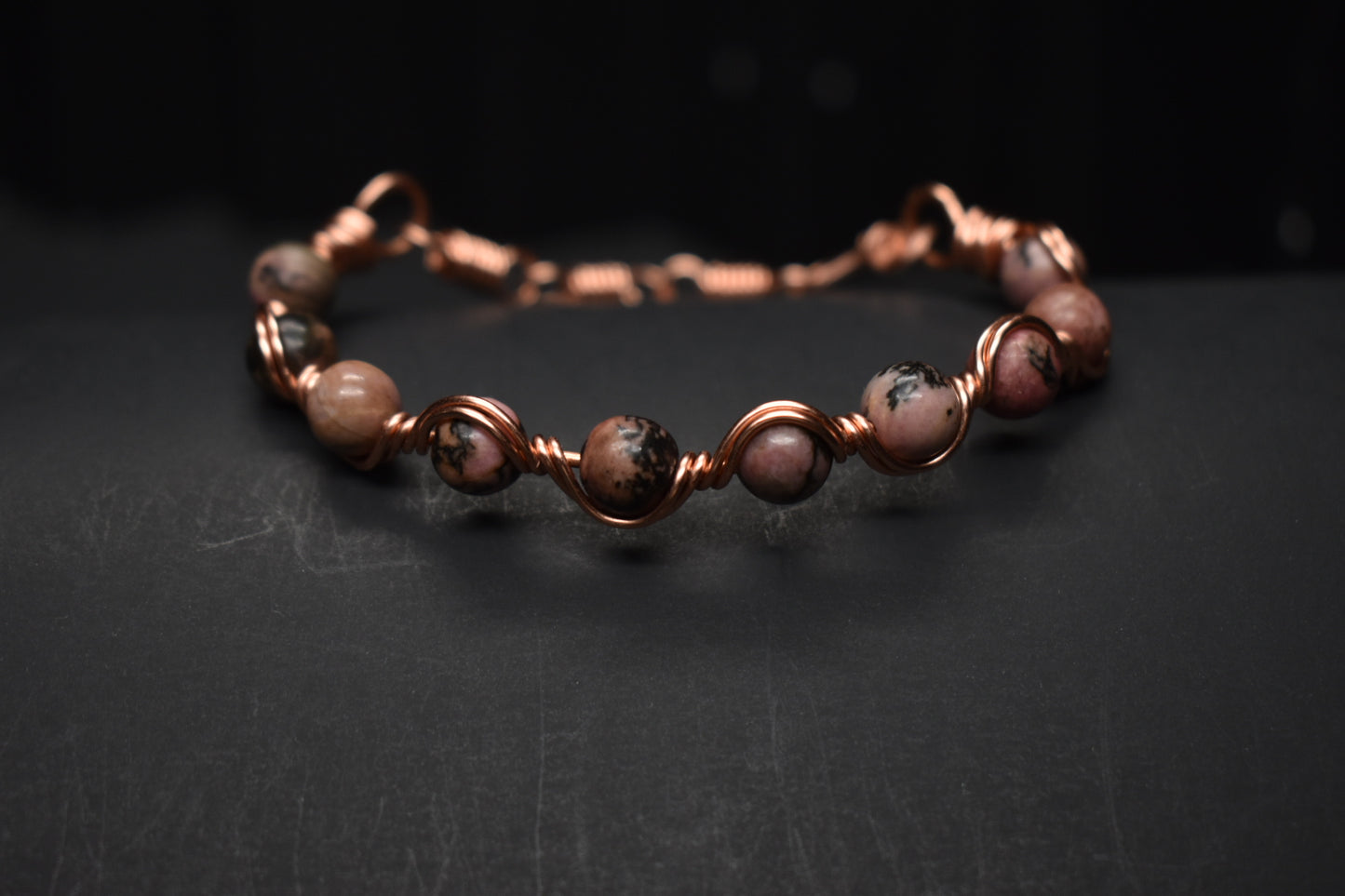 Rhodonite- Copper Frequency Bracelet