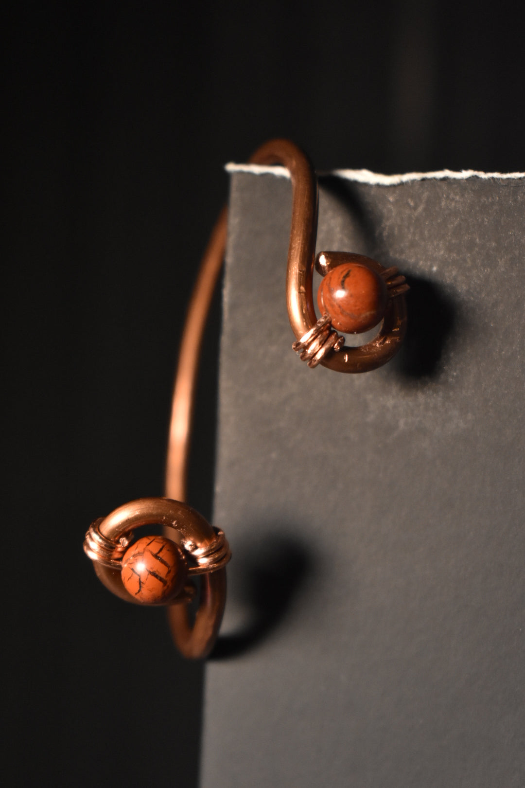 Red Jasper- Orbit Half Cuff Bracelet