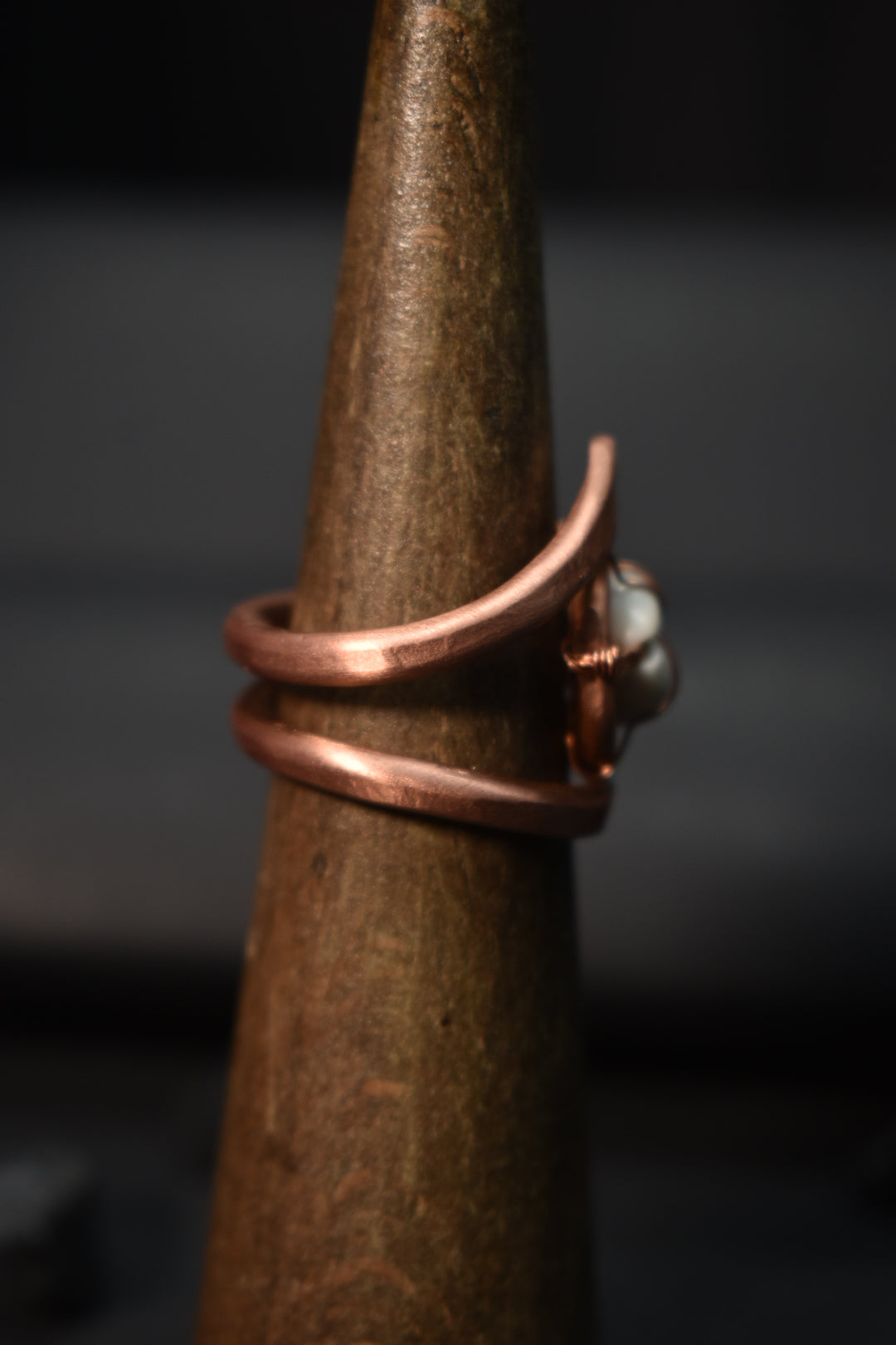 Cowrie Shell-Solar Eye: Copper Ring