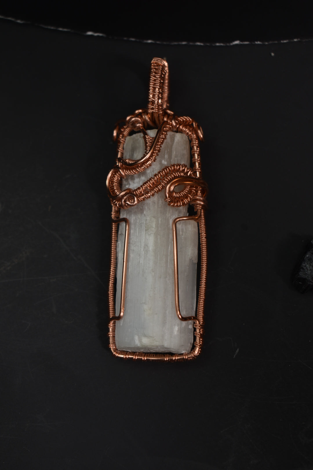 Selenite- Ascension Column: Copper Pendant Necklace 1 of 1 - KOSMIK COLLECTIONS