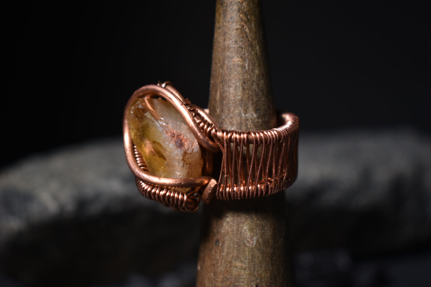 Citrine - Solar Husk: Copper Ring - KOSMIK COLLECTIONS