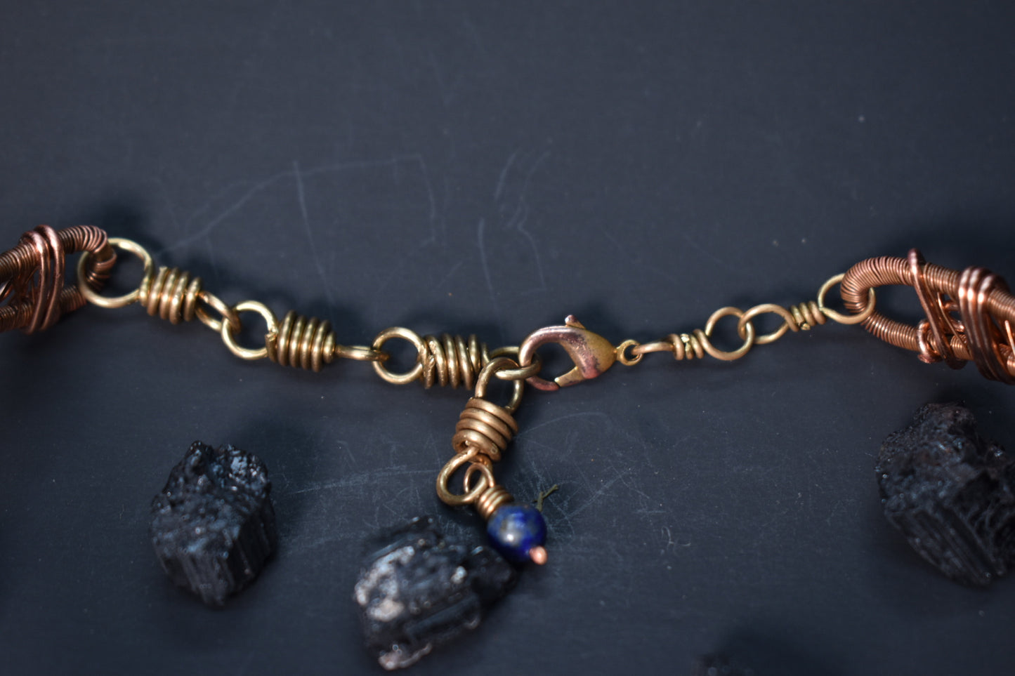Lapis Lazuli — Retrograde Copper/ Brass Collar Necklace