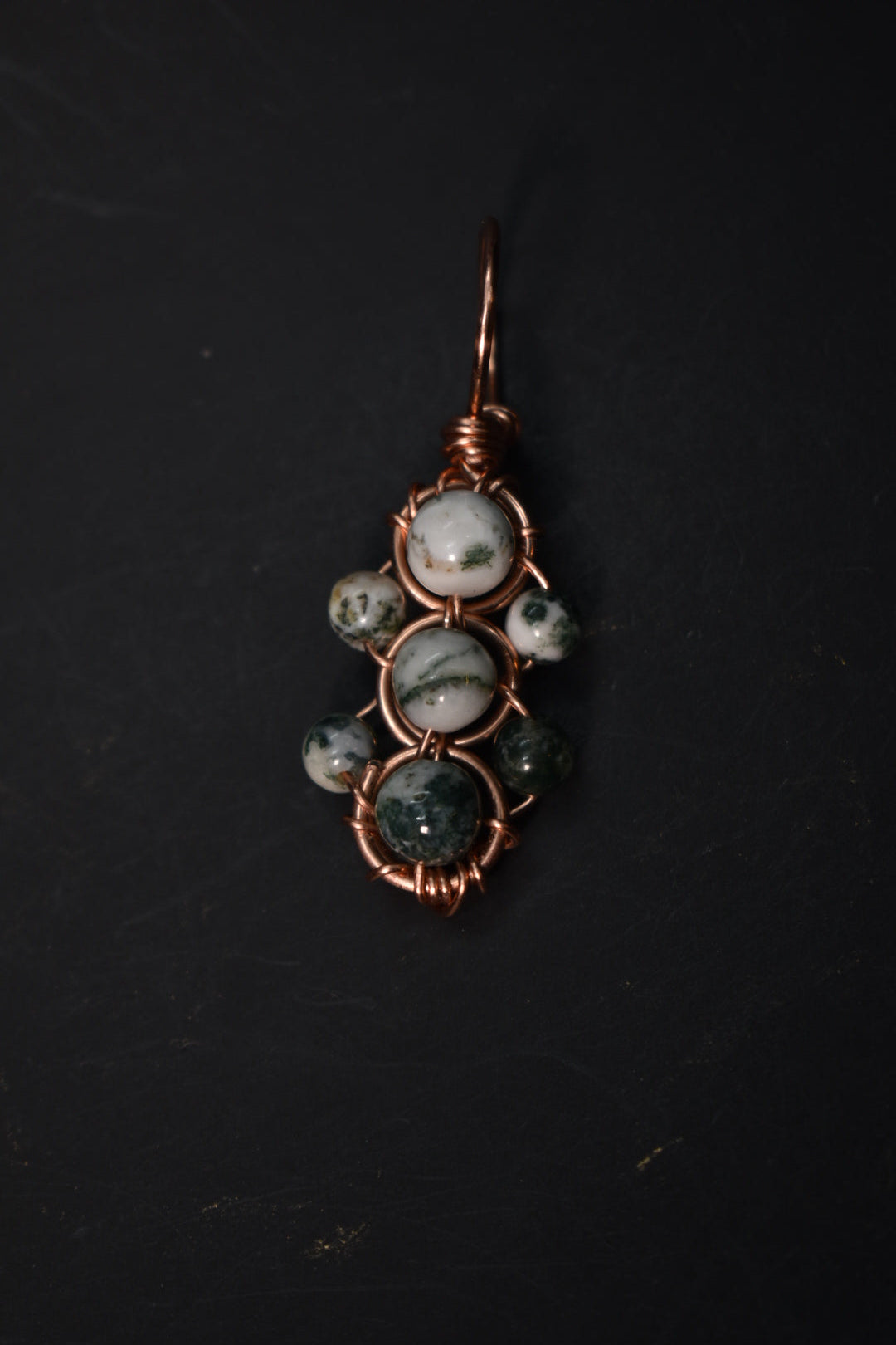 Moss Agate- Helix of the Verdant Neteru Pendant