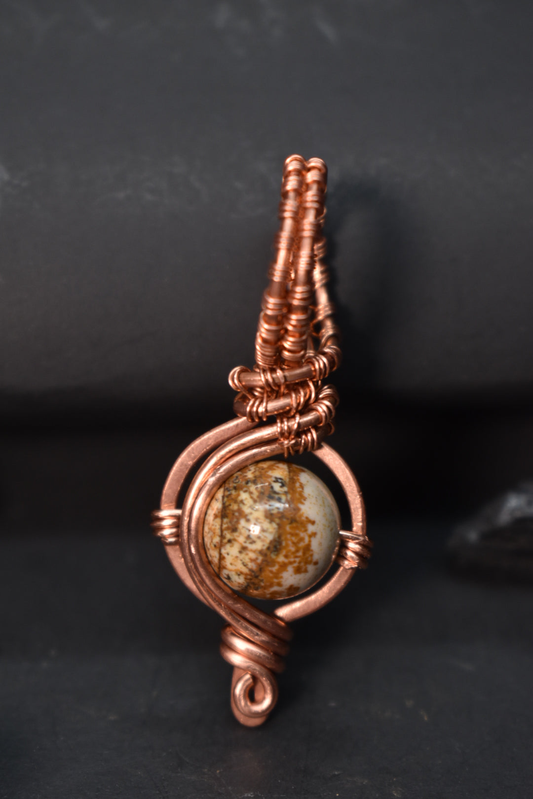 Picture Jasper- Lunar Key Terra Current: Copper Pendant Necklace