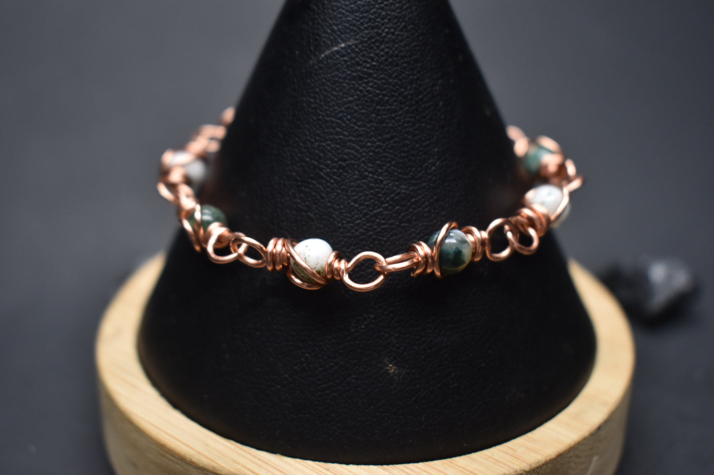 Moss Agate - Kosmik Orbit Copper Bracelet