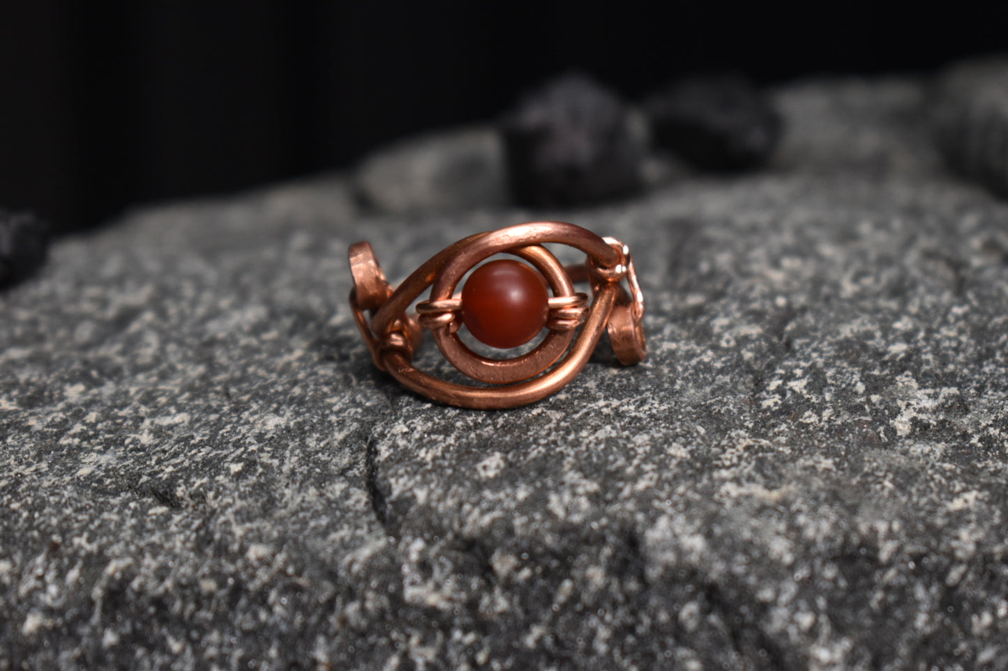 Carnelian- Solar Nazar Copper Ring - KOSMIK COLLECTIONS