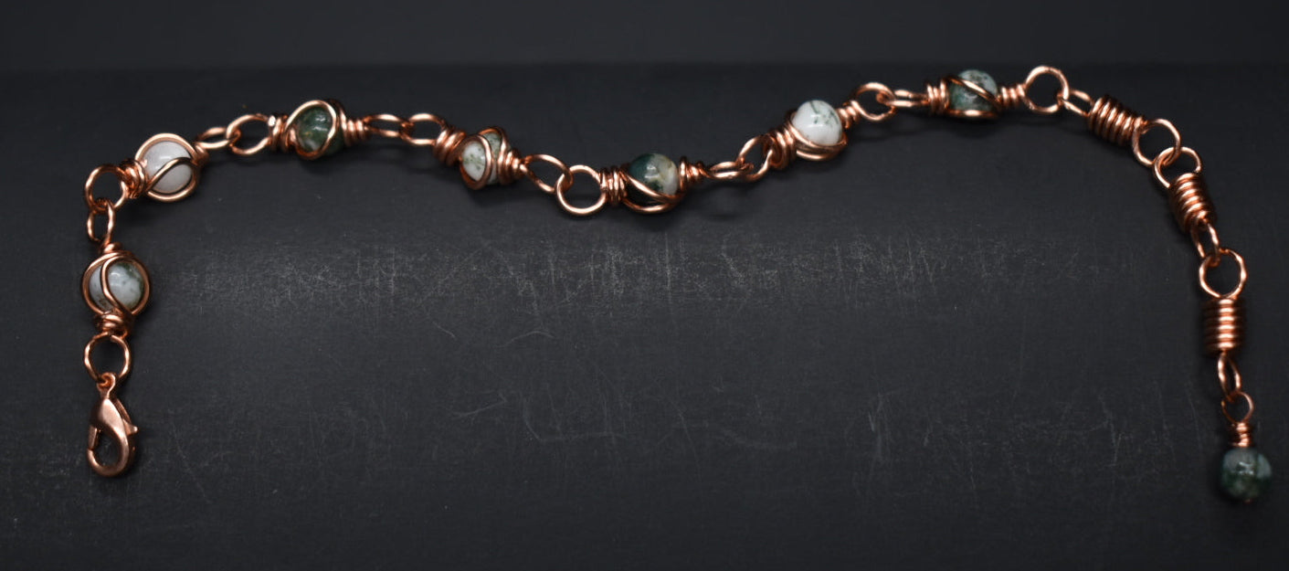 Moss Agate - Kosmik Orbit Copper Bracelet - KOSMIK COLLECTIONS