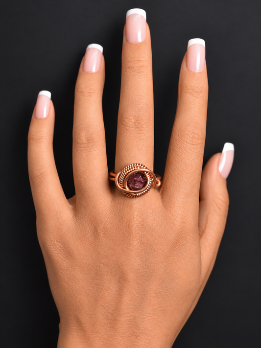 Orbit - Copper Adjustable Rings W/ Crystal Variants - KOSMIK COLLECTIONS