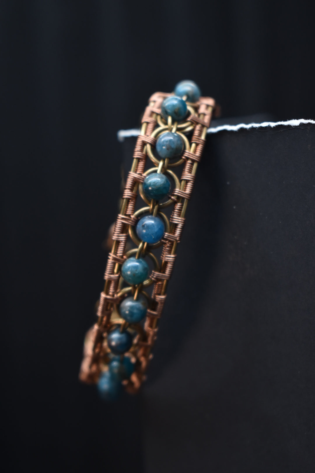 Apatite — Kundalini Brass & Copper Cuff Bracelet