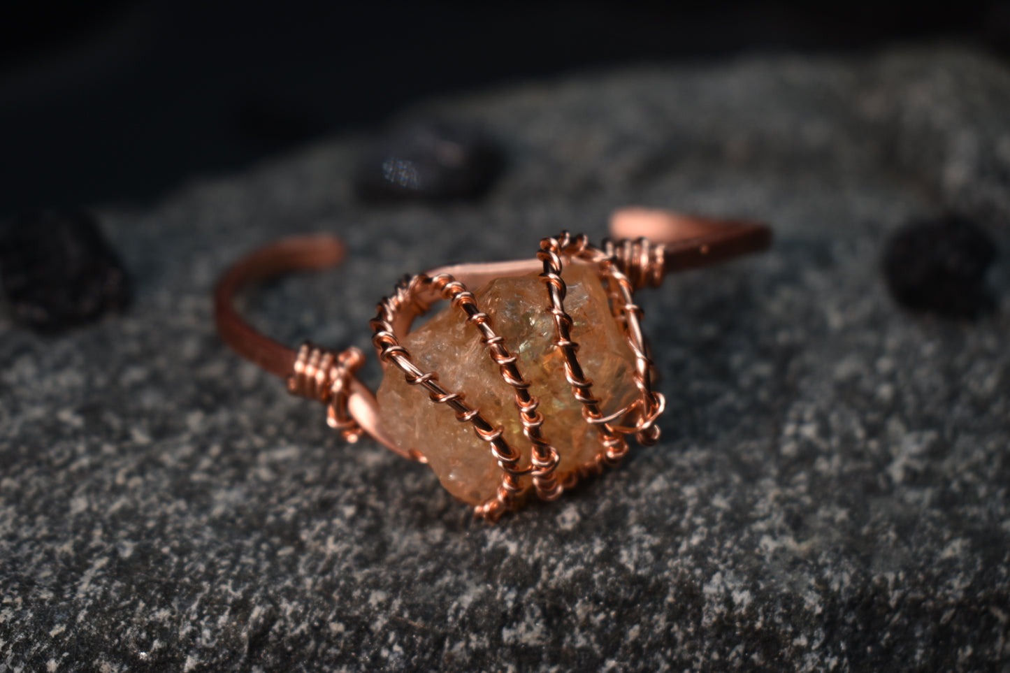 Citrine- The Orbit Current: Copper Bangle