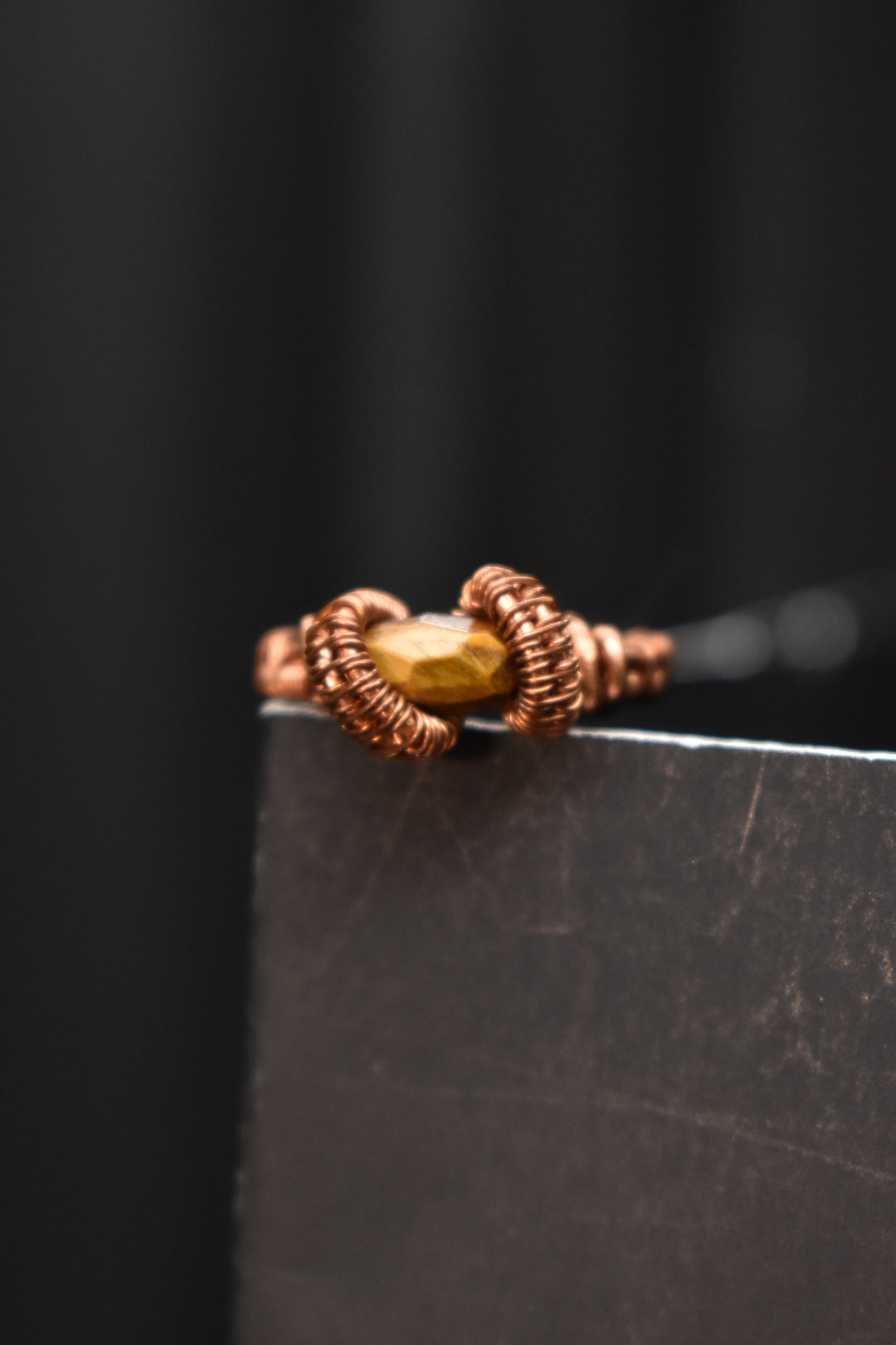 Tigers eye- Ember Lock Copper Ring