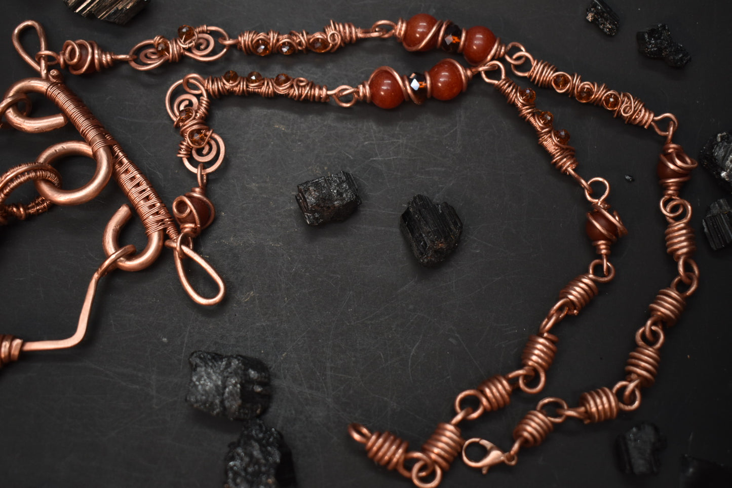 Carnelian- Stargate of the Red Sun: Copper Statement Necklace