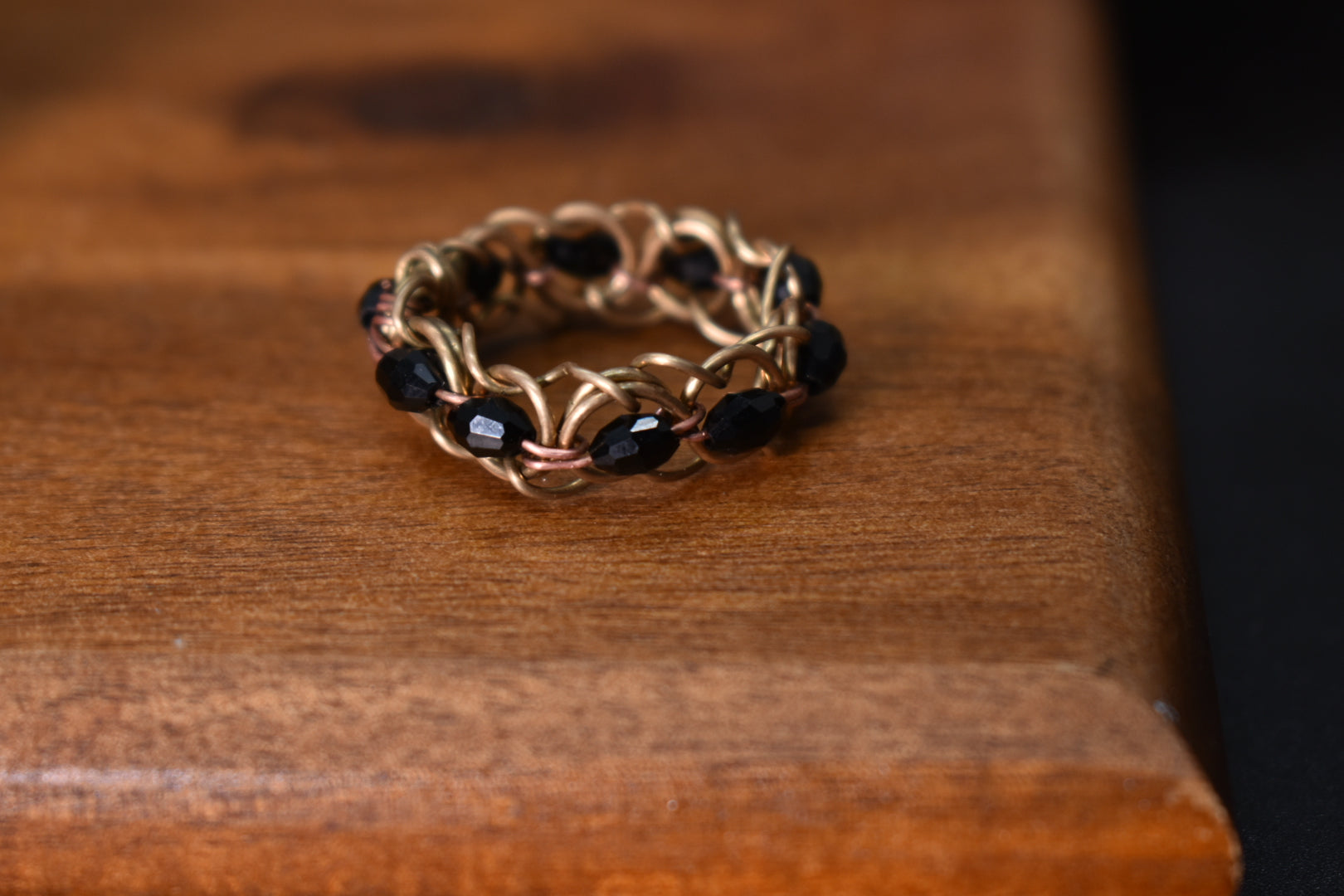 Glass Helix DNA — Brass & Copper Ring - KOSMIK COLLECTIONS