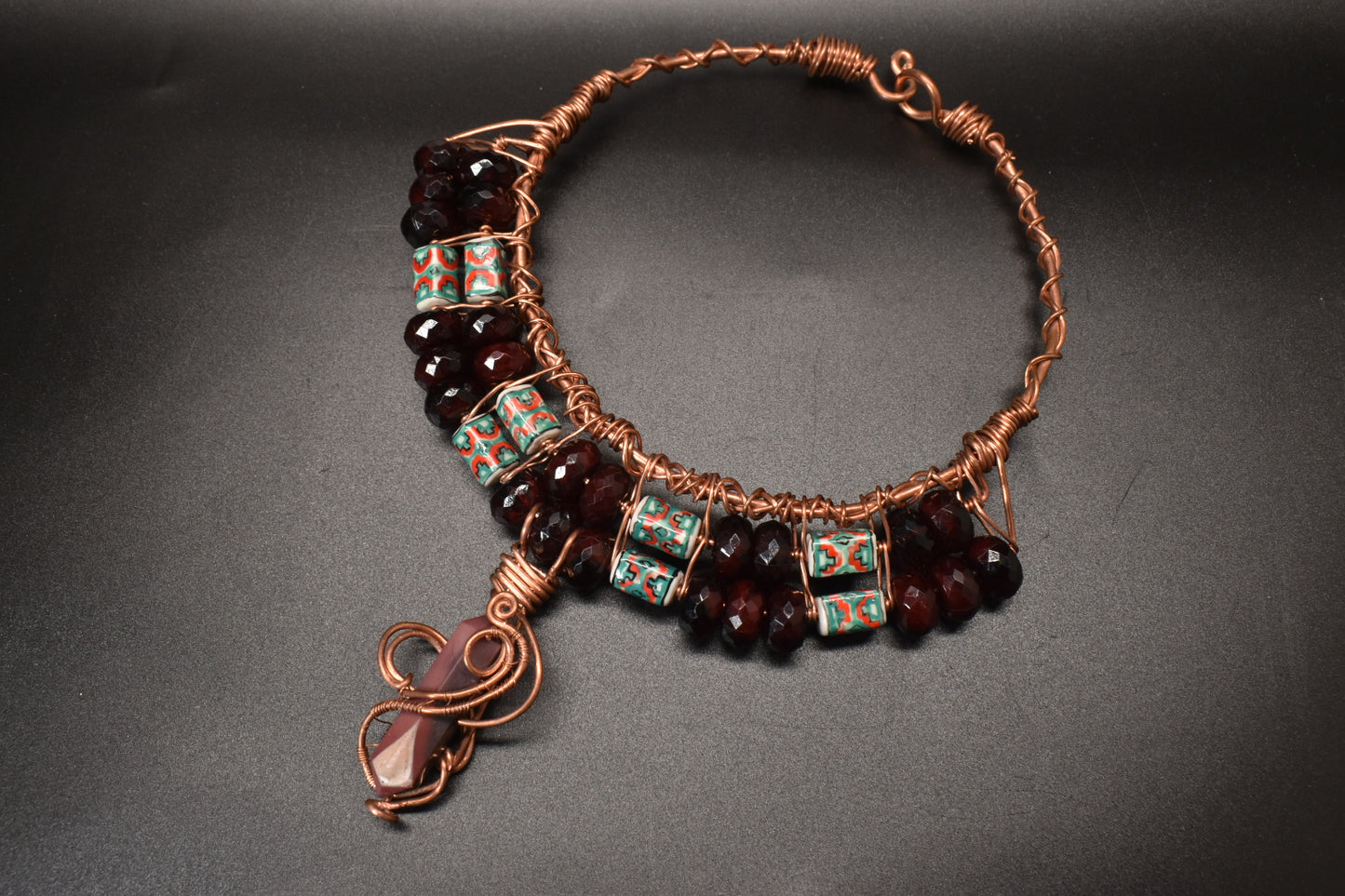 The Goddess Cleopatra — Mookaite Copper Collar Necklace