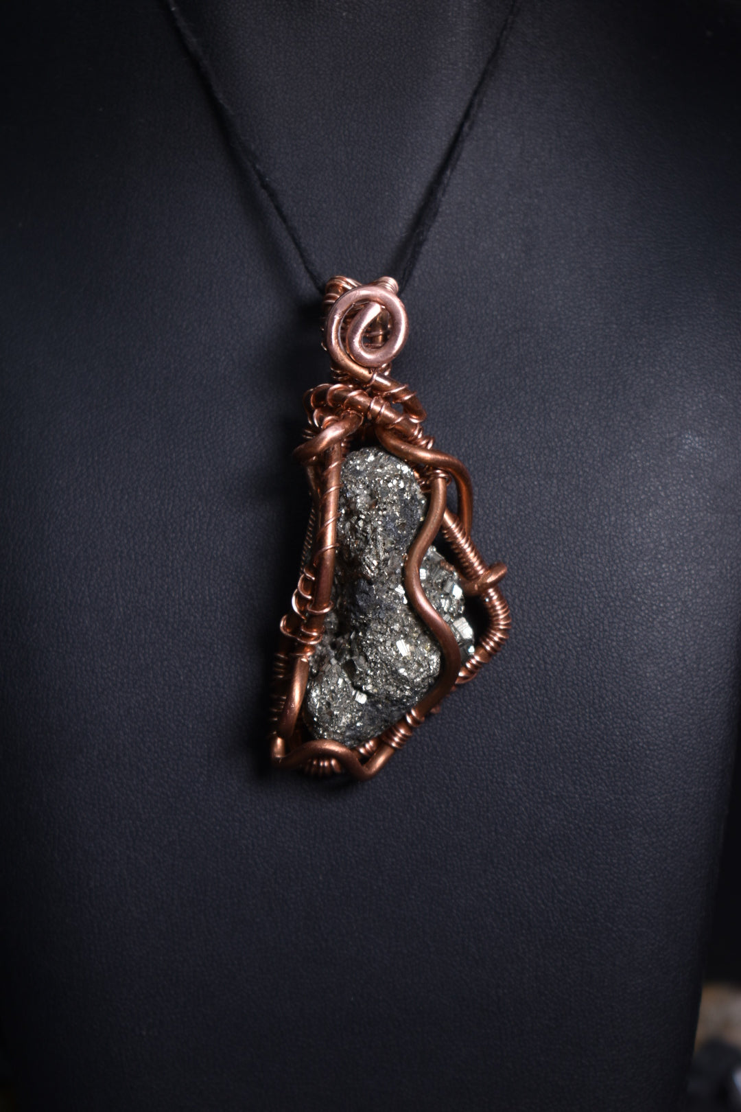 Pyrite- Fallen Star: Copper Pendent Necklace 1 of 1 - KOSMIK COLLECTIONS