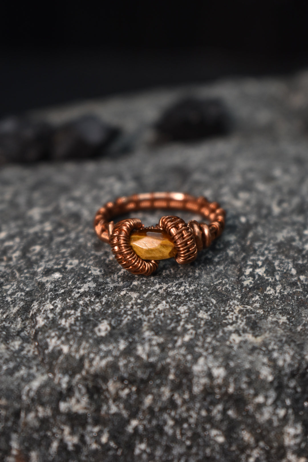 Tigers eye- Ember Lock Copper Ring