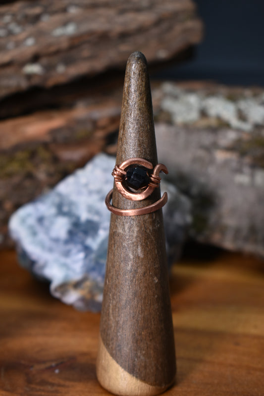 Black Tourmaline — Ajna Glyph Ring