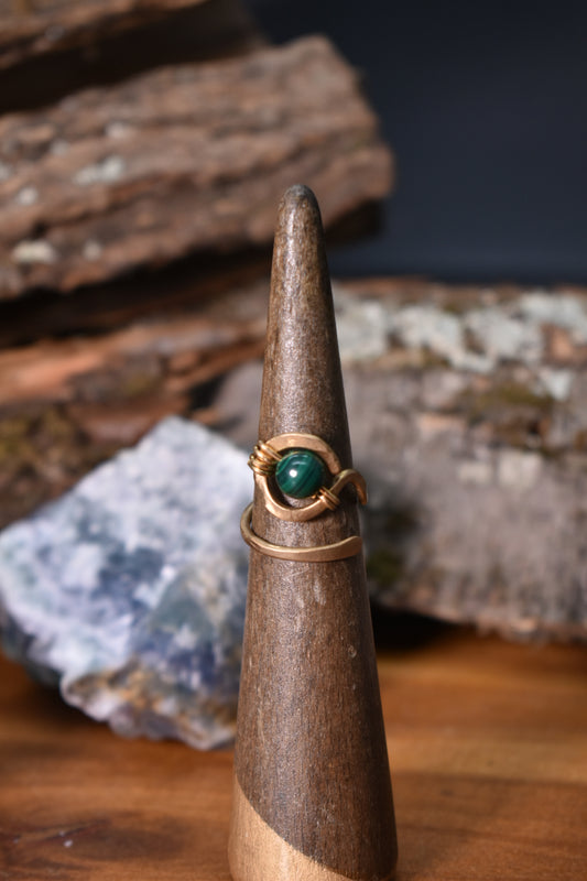 Malachite — Ajna Glyph Ring