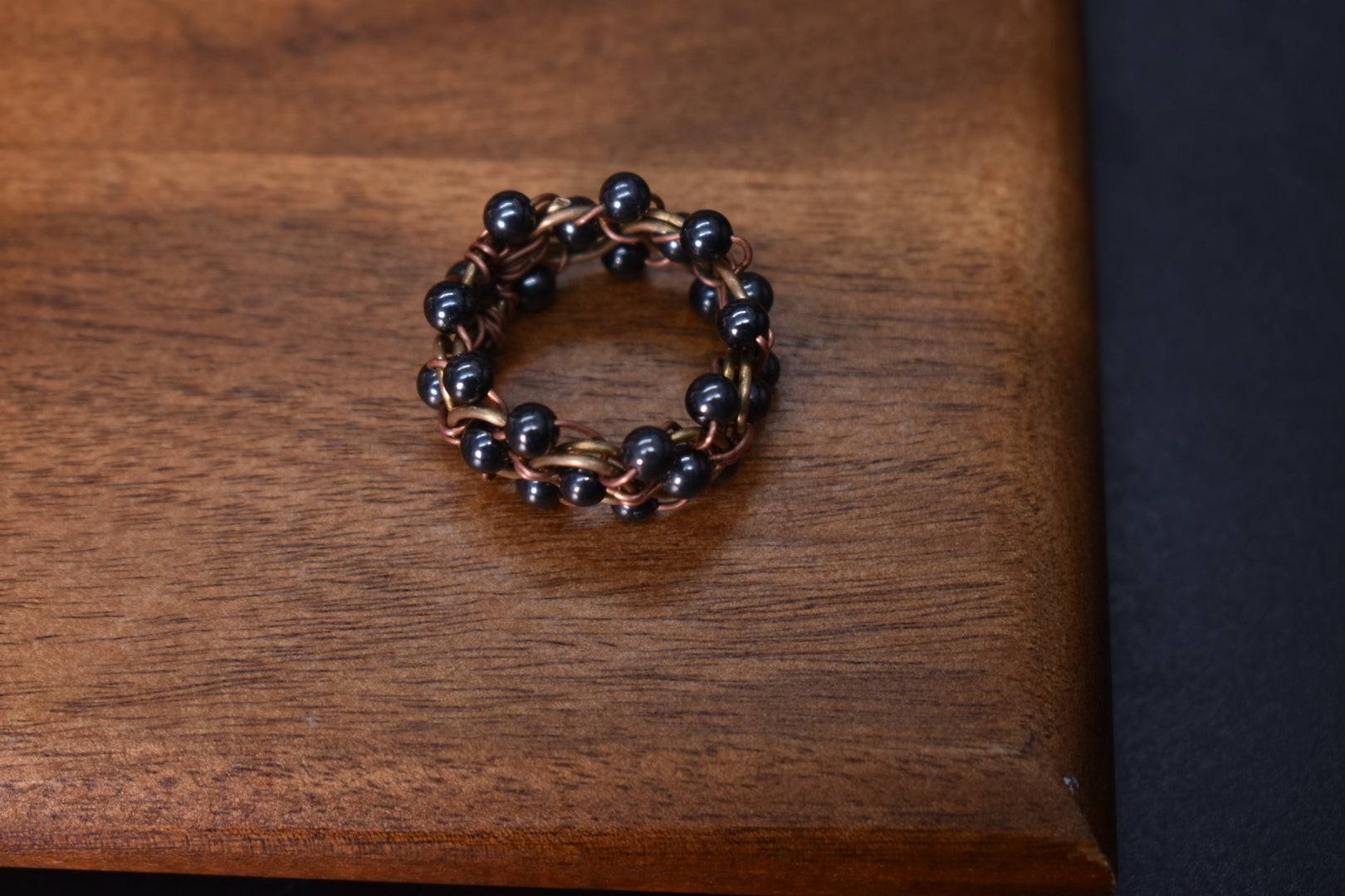 Hematite Helix DNA — Brass & Copper Ring - KOSMIK COLLECTIONS