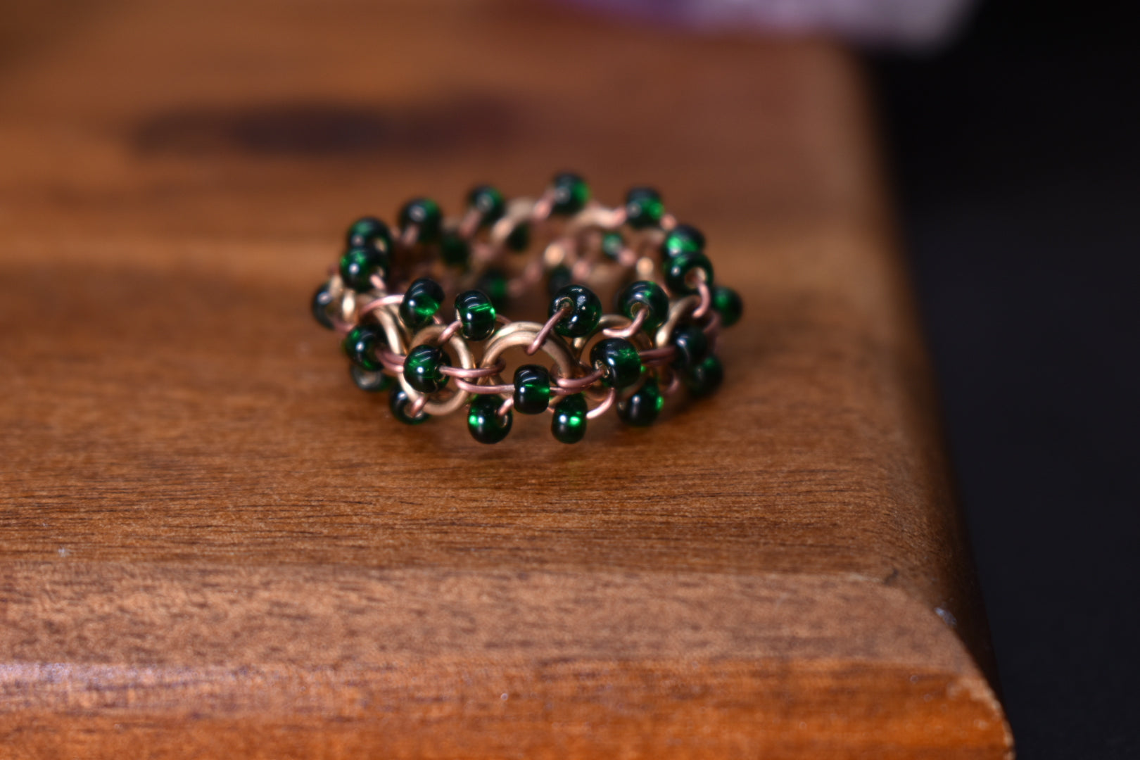 Glass Helix DNA — Brass & Copper Ring - KOSMIK COLLECTIONS