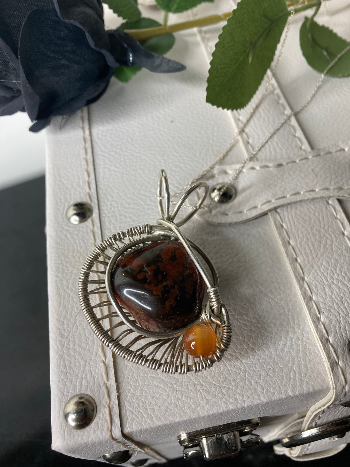 Carnelian Nebula Star — Sterling Silver Pendant Necklace