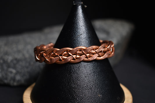 Interwoven path Orbit- Copper Half Cuff Bangles