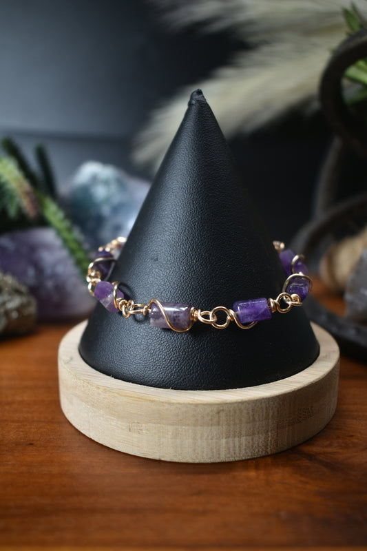 Amethyst — Tail Bracelet  amethyst bracelet amethyst jewelry genuine copper jewelry best stones for meditation