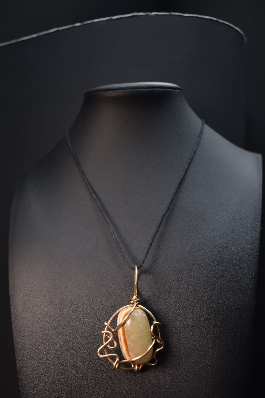 Sunkist Fruit — Green Onyx 14k Gold Filled Pendant Necklace