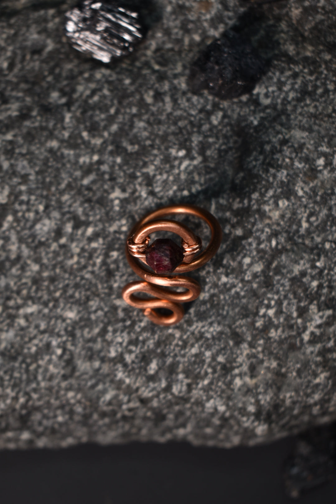 Garnet- Kosmik Glyph Ring