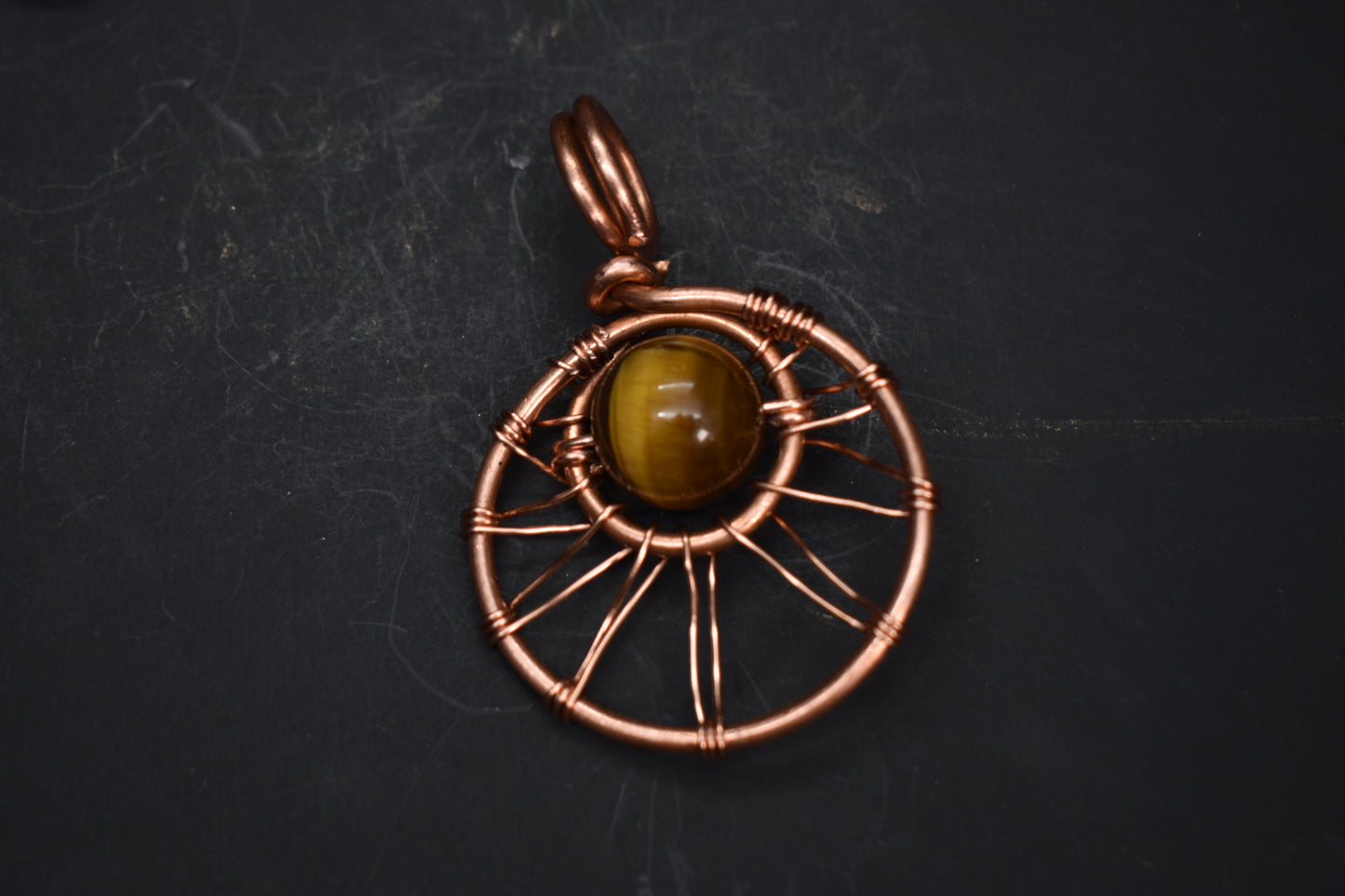 Tigers Eye — Solar Return Copper Pendant Necklace - KOSMIK COLLECTIONS
