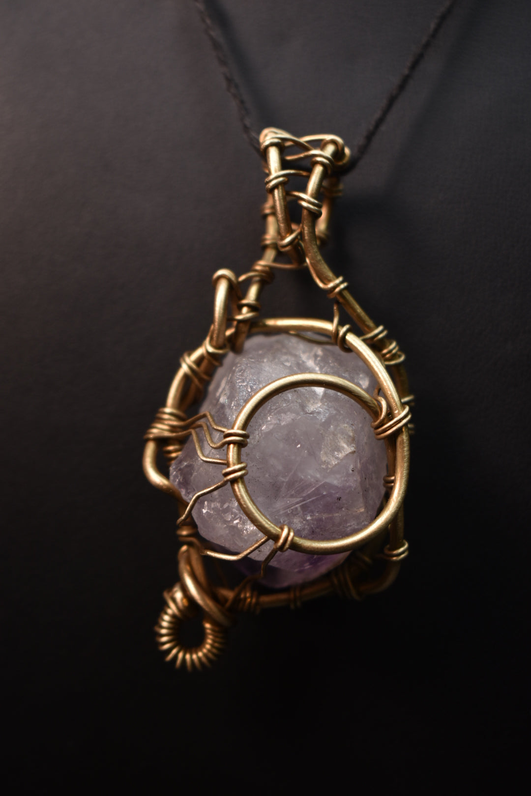 Amethyst Glade Life — Brass Pendant Necklace