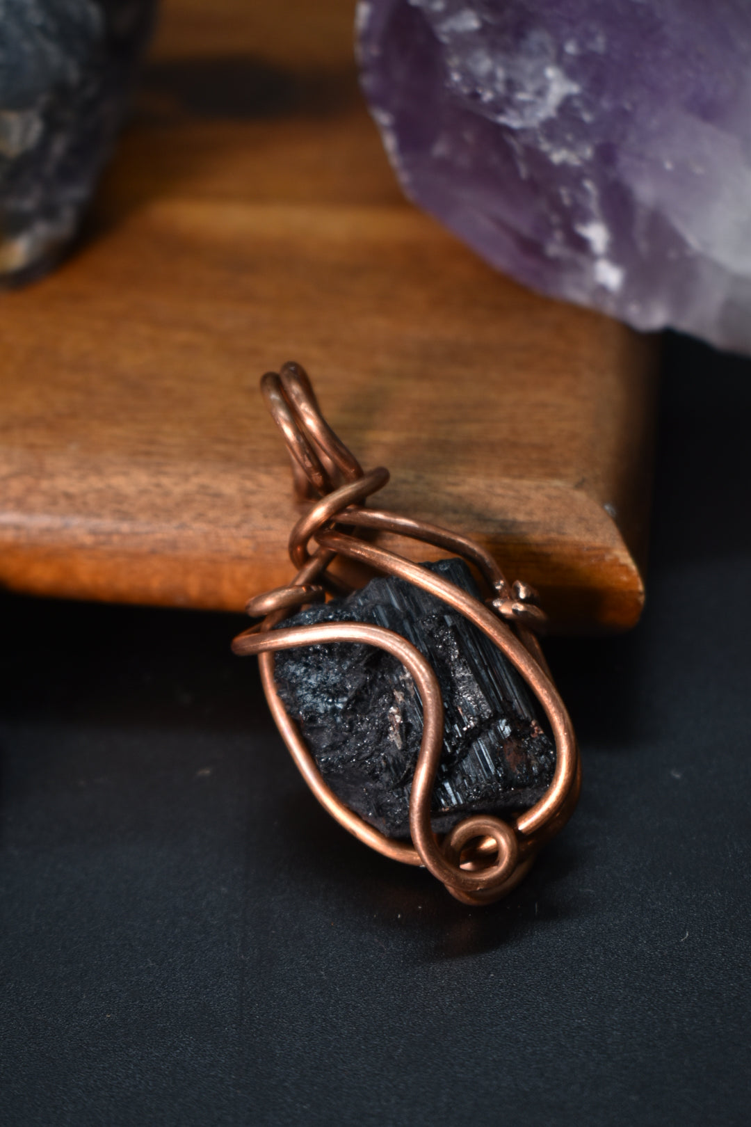 Block B — Tourmaline Copper Pendant Necklace - KOSMIK COLLECTIONS