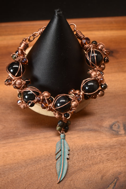 The Fairytale Talisman — Obsidian Copper Bracelet