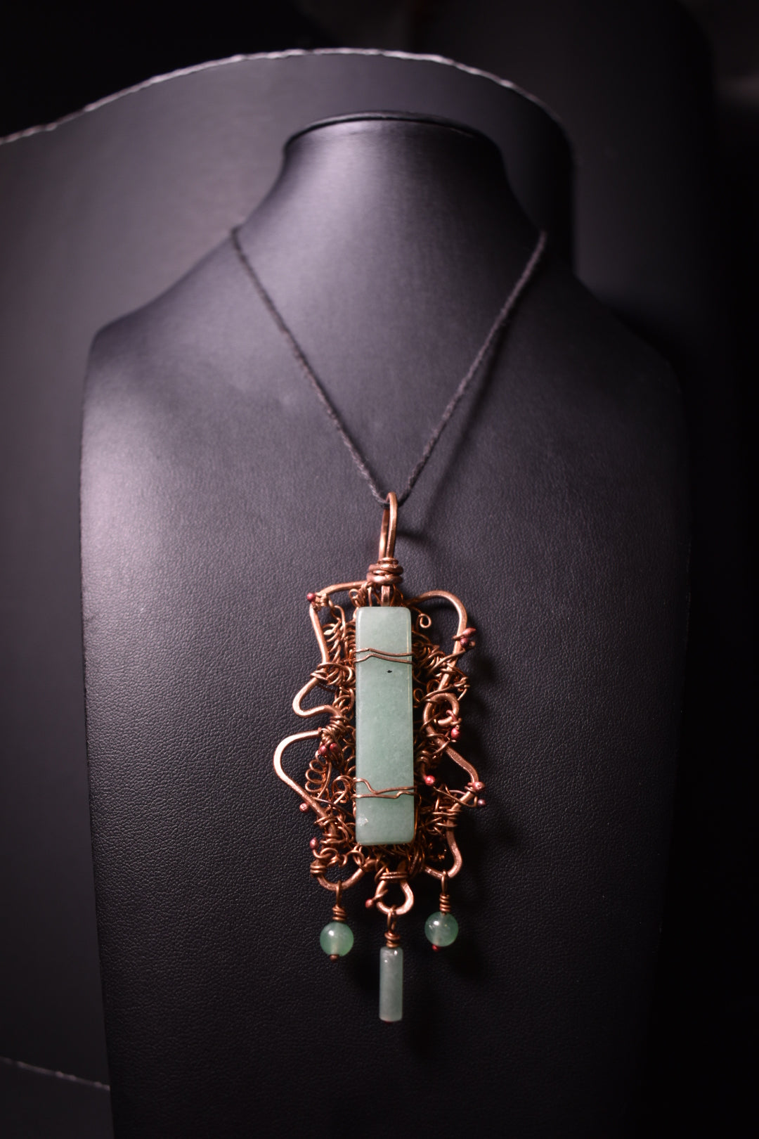 Green Aventurine — Heart of Ma’at’s Copper Pendant Necklace