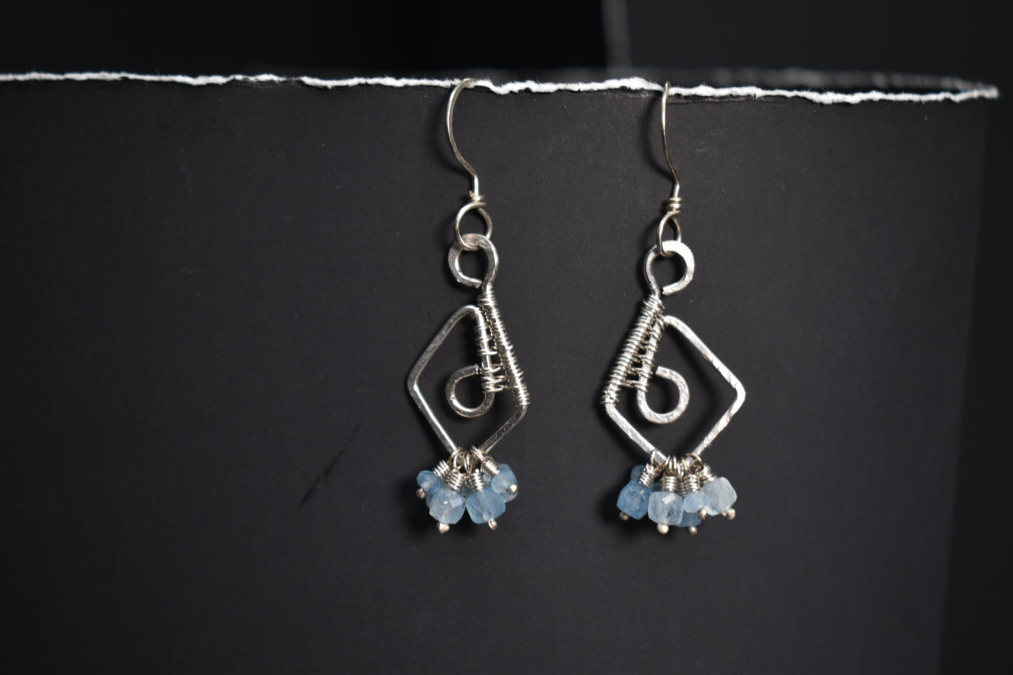 Aquamarine- Moon Bearer: Sterling Silver Earring - KOSMIK COLLECTIONS