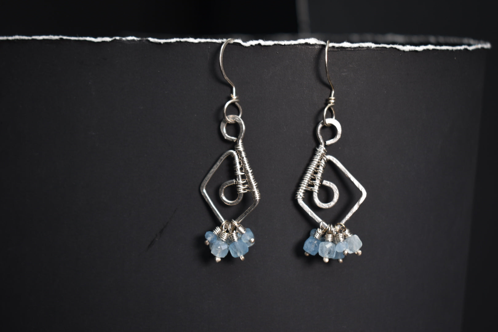 Aquamarine- Moon Bearer: Sterling Silver Earring - KOSMIK COLLECTIONS