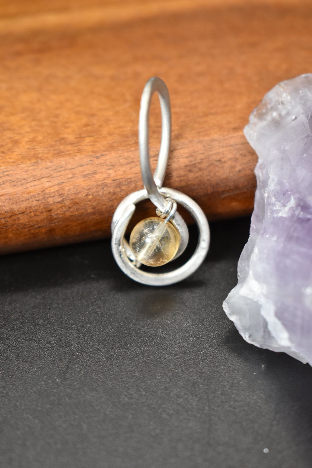 Citrine Orb — Sterling Silver Pendant Necklace