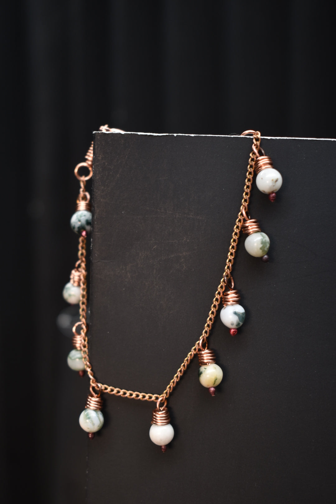 Moss Agate — Orbit Copper Charm Bracelet - KOSMIK COLLECTIONS