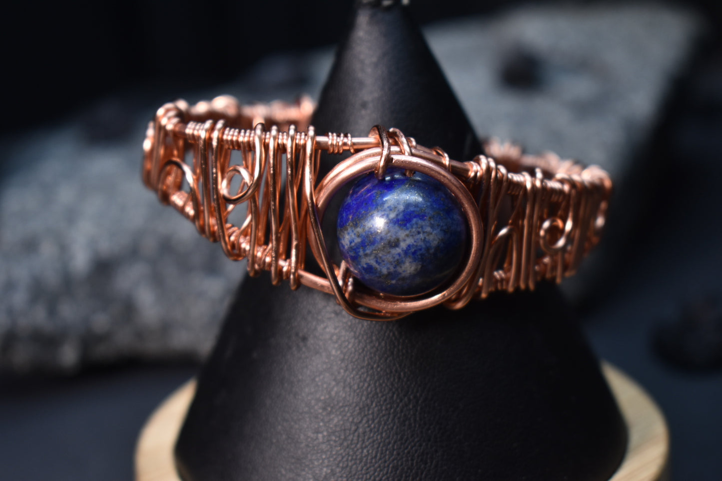 Lapis Lazuli — Solar Eye Of Heru Copper Bracelet