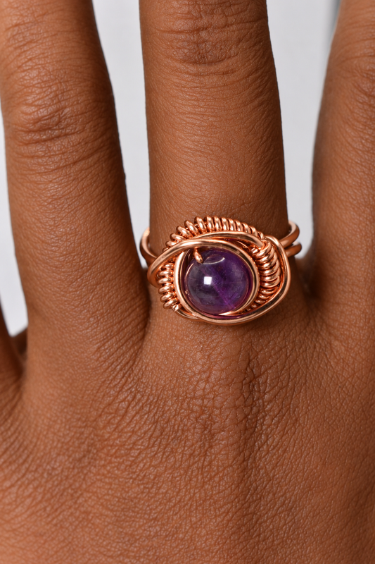 Orbit - Copper Adjustable Rings W/ Crystal Variants - KOSMIK COLLECTIONS