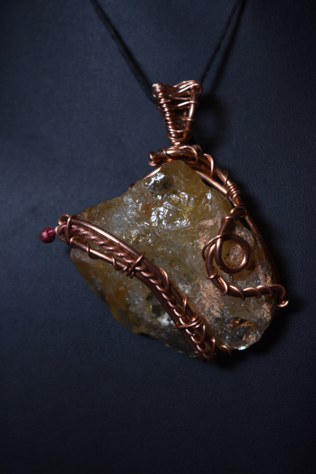Citrine Solar Relic- Copper pendant Necklace - KOSMIK COLLECTIONS