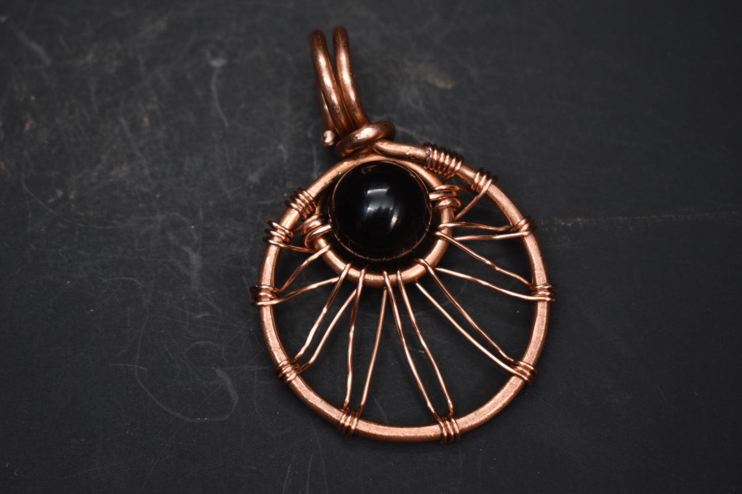Obsidian — Solar Return Copper Pendant Necklace - KOSMIK COLLECTIONS