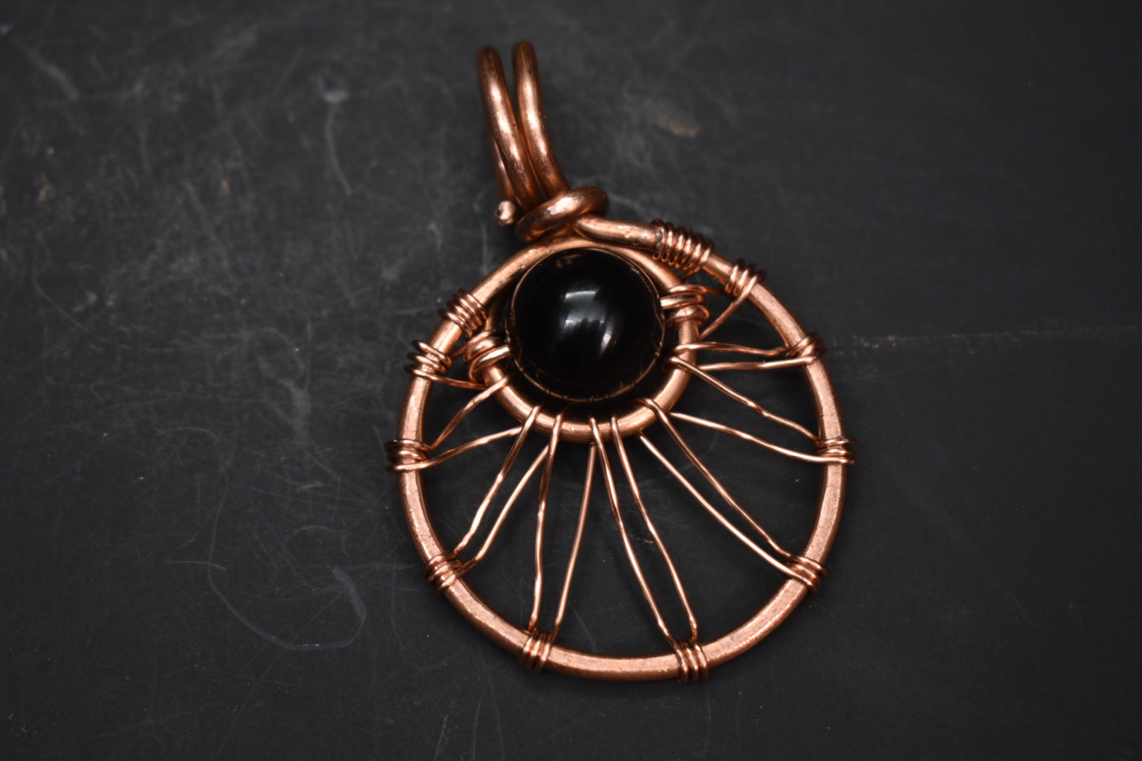 Obsidian — Solar Return Copper Pendant Necklace - KOSMIK COLLECTIONS