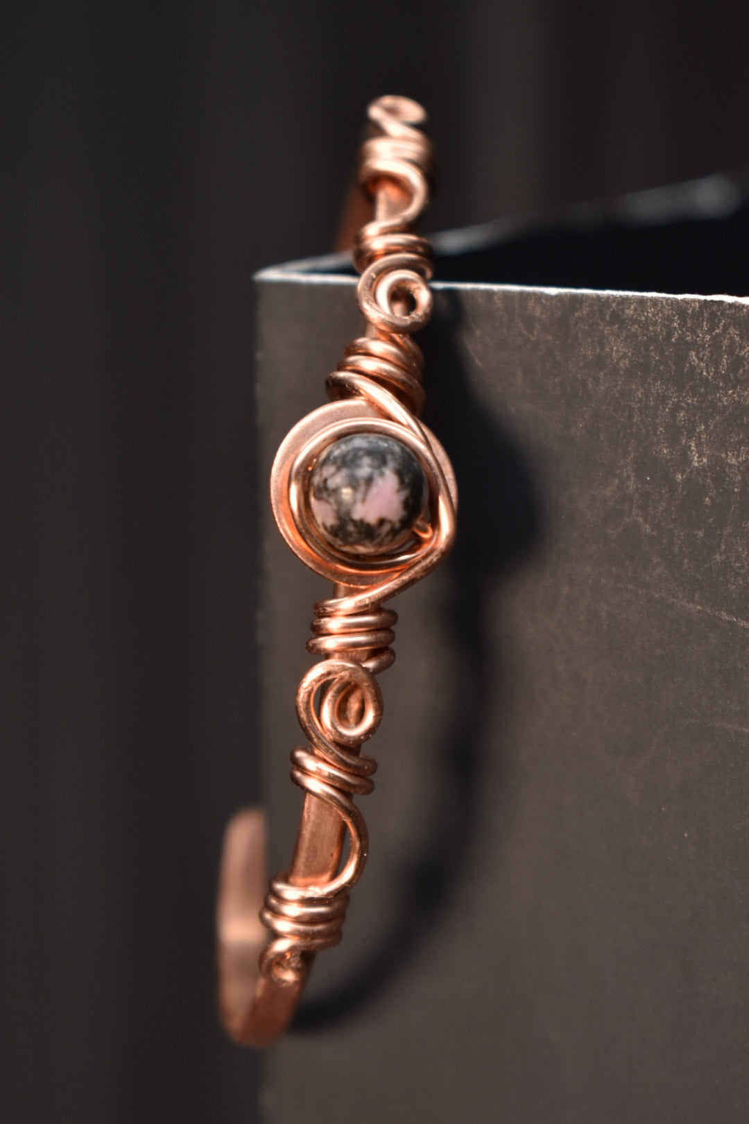 Rhodonite Orbit- Half Cuff Bangles