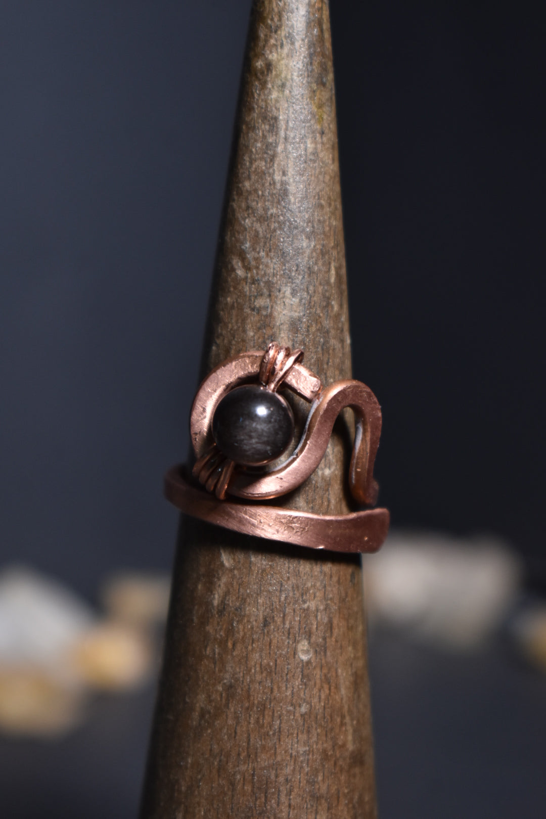 Ajna - Copper Adjustable Rings W/ Crystal Variants