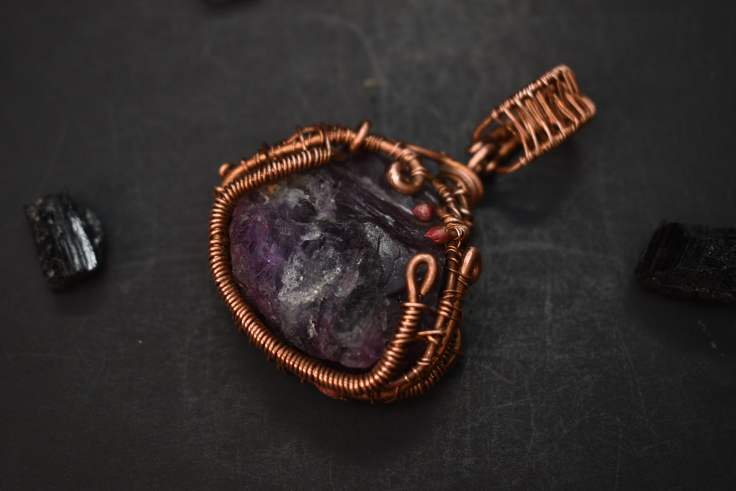 Fluorite — Akashic Heart: Copper Pendant Necklace