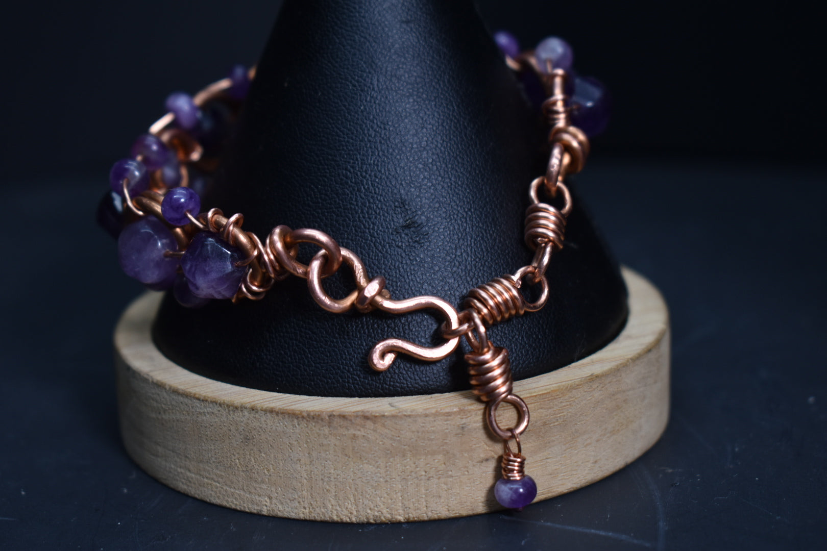 Amethyst - Helix of the Verdant Neteru : Copper Bracelet - KOSMIK COLLECTIONS