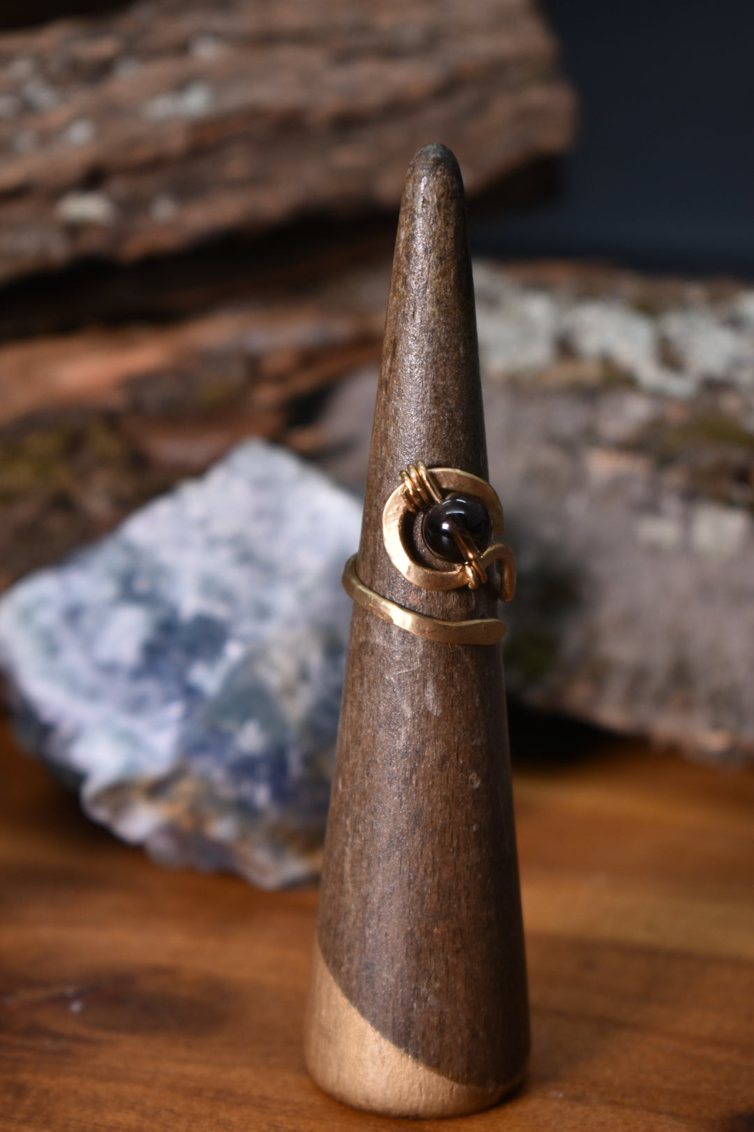 Smoky Quartz — Ajna Glyph Ring