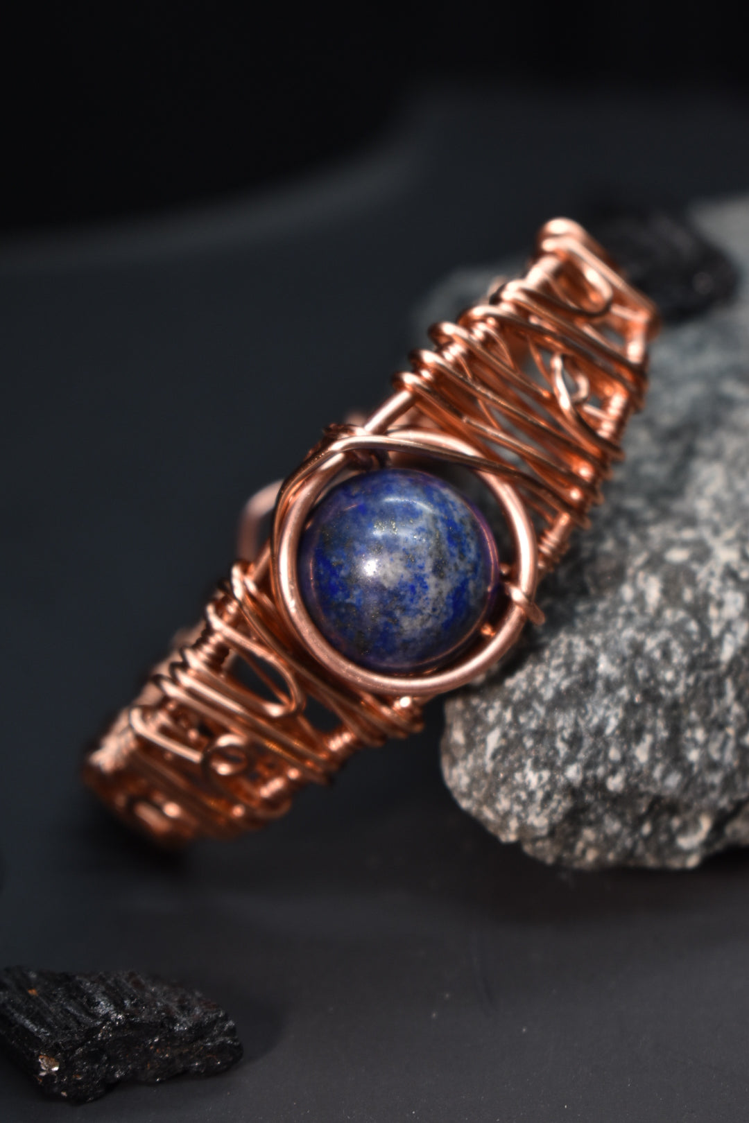 Lapis Lazuli — Solar Eye Of Heru Copper Bracelet